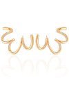 Ear Cuff Espiral Cravejado Cristal Banho Dourado