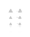 Trio de Triângulos Cristal Banho Branco