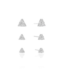 Trio de Triângulos Cristal Banho Branco